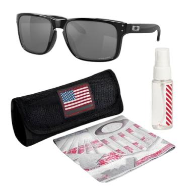 Imagem de OAKLEY OO9102 HOLBROOK Armação preta polida – lentes PRIZM PRETA, óculos de sol não polarizados em formato quadrado com kit de óculos oficial eSHADES, Preto polido (55 mm), 55 mm