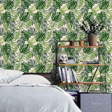 Imagem de Papel de Parede Adesivo Folhas Verdes N03126 Rolo 0,58X2,5M - Adesivo 