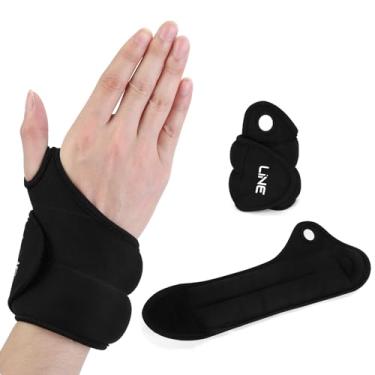 Imagem de Beyoung Pesos De Pulso Com Trava Para Polegar (1 Par) Mulheres E Homens, Conjunto 1 Libra X 2 Braços Mãos Caminhada, Corrida, Treinamento Força, Exercícios, Fisioterapia (Preto)