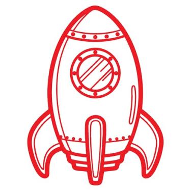 Imagem de Adesivo FOGUETE Ideal para notebook carro portas vidros Paredes Quarto Infantil vários tamanhos (VERMELHO, 18,9X25cm)