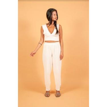 Imagem de Cropped com Decote - Evapore, M, Branco