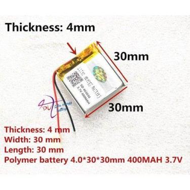 Imagem de Bateria 3,7v 400 Mah Pequena Gps Mp3 Mp4 Caneta Gravador Som - bgb