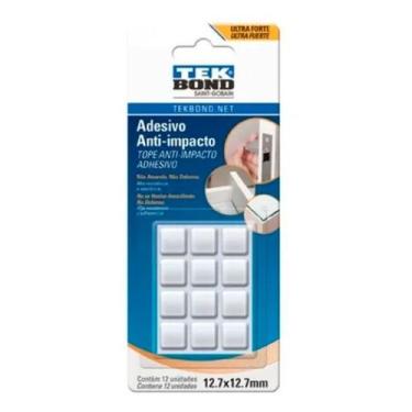 Imagem de Adesivo Anti-Impacto Quadrado 12.7mm C/12 Tek Bond, Transparente