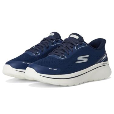Imagem de Skechers Tênis feminino Go Walk Arch Fit N-Joy Emory Hands Free Slip-ins, Azul-marinho/branco, 41