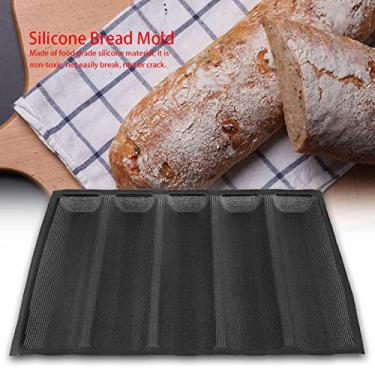 Imagem de Sonew Moldes de Pão de Formato Oblongo de Silicone Multiuso Com Material de Qualidade Alimentar para Baguete Francesa, Trigo Integral e Leite Assando-seguro para o Uso de Forno, Microondas e Freezer