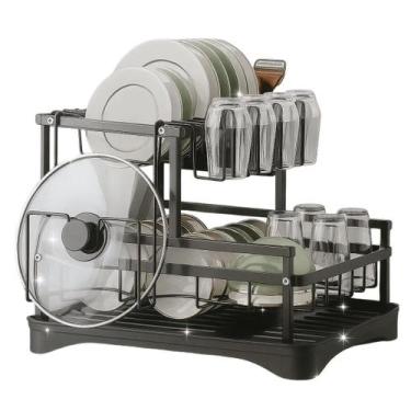 Imagem de Escorredor De Louça Organizador Black Copos Pratos Tampas - Tatudeboa