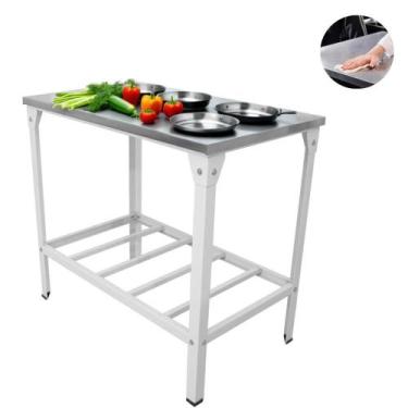 Imagem de Mesa De Serviço Inox Linha Leve Para Comércios 93x55 Com Prateleira - 