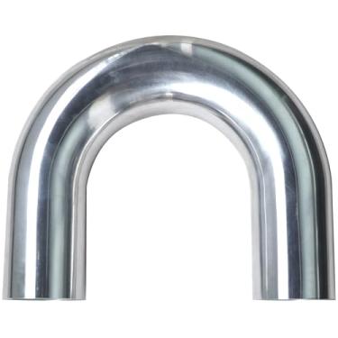 Imagem de KOTVTM 2" (51 mm) OD 180 graus alumínio cotovelo tubo intercooler tubo de admissão de ar, raio 1,5D, tubo de liga de alumínio altamente polido (180 graus, OD 5.1 cm)