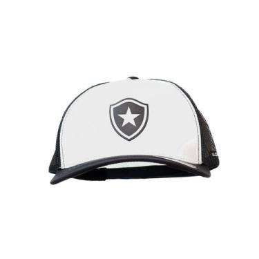 Imagem de Boné Supercap Botafogo Trucker Silk Frontal Escudo Microsatim, Preto, 
