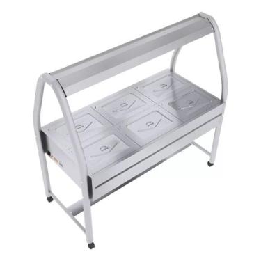 Imagem de Carrinho Térmico Buffet Banho-Maria Self-Service 6 Cubas Ibet, 110V