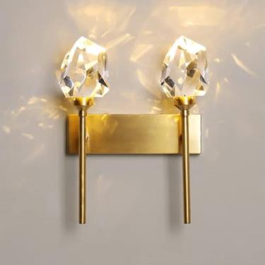 Imagem de Parede Interna Led 5w Lâmpada De Parede De Cristal Moderno 3 Temperatura De Cor Ajustável Dimmer Arandela De Parede De Latão Para Sala De Estar Quarto Corredor Corredor Escadas Hall Hall, B