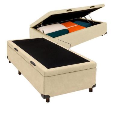 Imagem de Cama Box Bau Solteirão Blindado Nature Perola 96x203