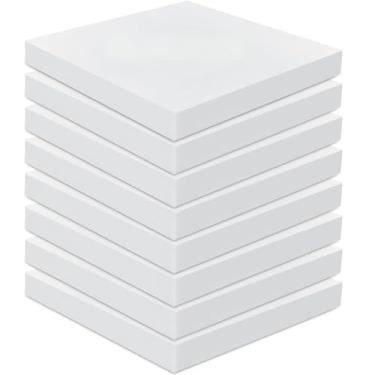 Imagem de Frienda Pacote com 8 almofadas de espuma de alta densidade, 5 cm x 50 cm x 50 cm, substituição quadrada para sofá de espuma ou cadeira de jantar comercial, estofamento, projetos faça você mesmo