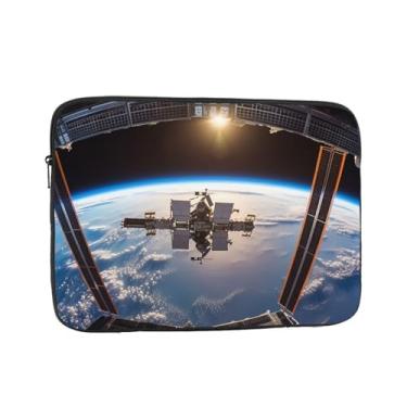 Imagem de Capa para laptop com imagem da estação espacial internacional de 12 polegadas à prova de choque, capa protetora para notebook resistente à água, bolsa de transporte, bolsa de computador, pasta