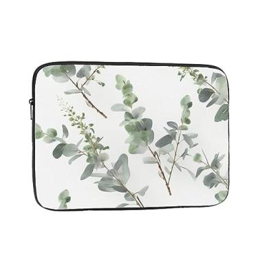 Imagem de Capa para laptop branca natural Greenery Twig de 15 polegadas à prova de choque capa protetora para notebook resistente à água, bolsa de transporte, bolsa de computador, pasta de negócios portátil