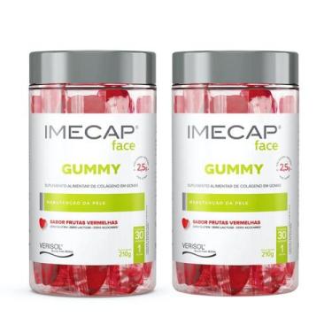 Imagem de Kit C2 Colágeno Imecap Face Gummy com Verisol 210g 30 Gomas - Fqmdivco