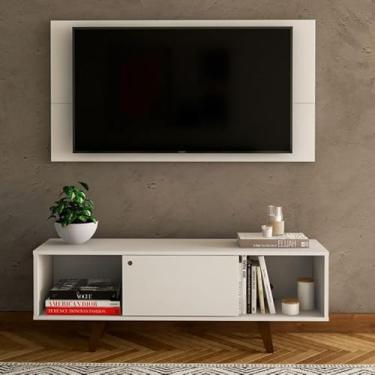 Imagem de Rack com Painel para TV até 42 Polegadas Lito Branco 135 cm