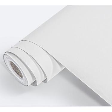 Imagem de ESSMOKO Putty White Papel de parede de PVC autoadesivo não transparente dormitório sala de estar quarto fundo de parede decoração de parede papel de parede branco 40 * 300 cm