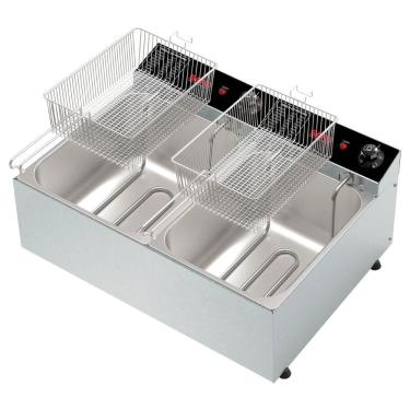 Imagem de Fritadeira Elétrica Dupla Saro 10 Litros 2 Cubas 6000W 220V FRD22