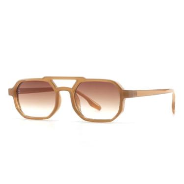 Imagem de VFDHN Óculos de sol retrô fashion feminino masculino praia clássico vintage festa ao ar livre (marrom)