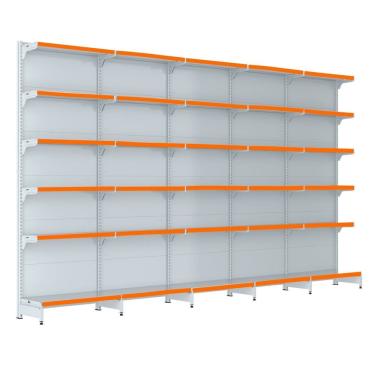 Imagem de Gondola Parede 202 Fit Farmacia Ate 5 Metros Branco Pe Laran