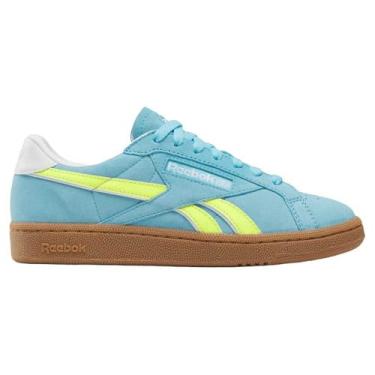 Imagem de Reebok Tênis feminino Club C Grounds Uk, Digital Blue Solar Acid Yellow Gum, 40 EU