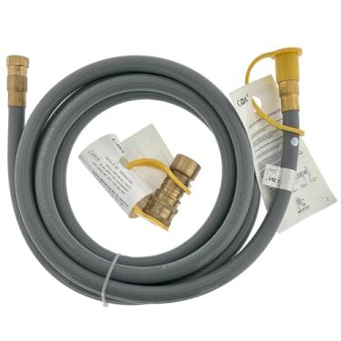 Imagem de Mangueira de gás natural de 3/20.3 cm ID com encaixe de conexão rápida, linha de gás natural para churrasqueira, forno de pizza, aquecedor e mais aparelhos de baixa pressão - certificado CSA