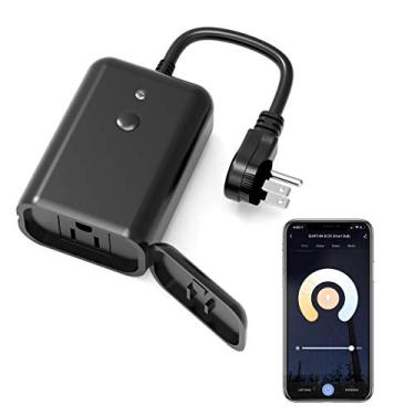Imagem de SUNTHIN Regulador de luz externo para cordão de luzes, interruptores inteligentes WiFi funciona com Alexa e Google Assistant, regulador de luz IP44 à prova d'água para ambientes externos com potência