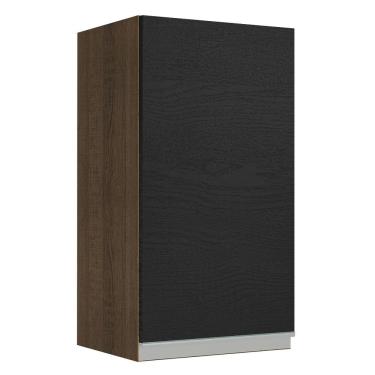 Imagem de Armário Aéreo Madesa Glamy 35 cm 1 Porta - Rustic/Preto