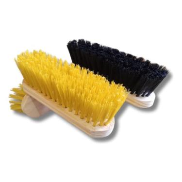 Imagem de Kit 2 Escovas para Limpeza de Rosto e Brilho de Pelos Cavalos Equinos - Cerdas Duplas e Base em Madeira