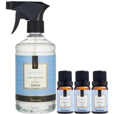 Imagem de Kit 1 Água Perfumada E 3 Essências De Lavanderia Via Aroma