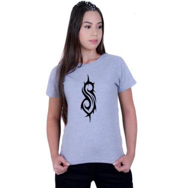 Imagem de Camiseta Baby Look Feminina Slipknot S Rock metal - Lafre, Cinza, GG