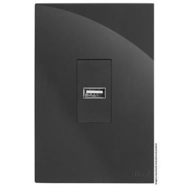 Imagem de Kit Entrada Usb 2.A Vertical 4 X2 Brg11397-2 Gf - Blux Recta Grafite G