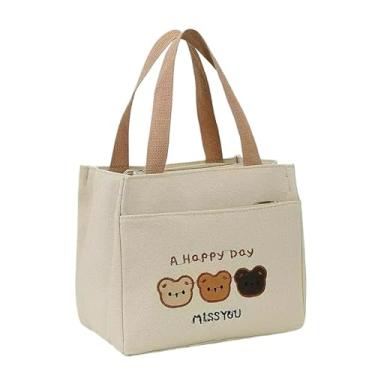 Imagem de Bolsa Térmica Fashion Para Marmita Quente e Frio Lancheira Para Passeio Escola Trabalho (Bege)