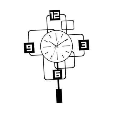 Imagem de Baoblaze Relógio de parede com pêndulo oscilante, sem -taque, criativo, novidade, relógio pendurado silencioso para sala de estar de hotel, sala de aula, Branco 30cmx50cm