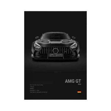 Imagem de Pôster De Carro Esportivo Luxuoso Preto E Branco, Arte Em Tela Para De