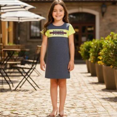 Imagem de Vestido Infantil Ribana Canelada Kely & Kety, 4, Cinza