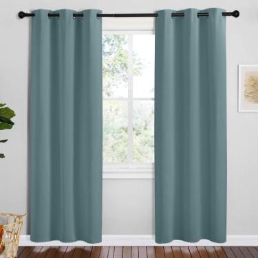 Imagem de Cortinas NICETOWN Modern Blackout, azul acinzentado, 42x78cm, 2 painéi