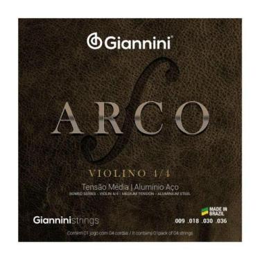 Imagem de Corda Para Violino Gianni 4-4 Arco Aluminio Aco Geavva Media - GIANNIN