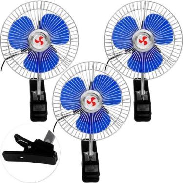 Imagem de Kit 3 Mini Ventilador Veicular Carro Ônibus Caminhão De 15cm - Gici Au