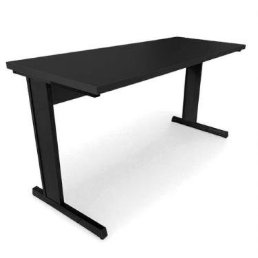 Imagem de Mesa Escrivaninha Office Tampo Grosso Industrial 1,50m Preto - Realme
