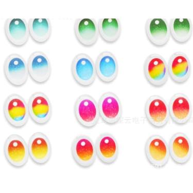 Imagem de 100 peças de olhos de cabochão de vidro oval para artesanato boneca de elfo fofo cartoo olho elíptico DIY acessório de decoração de boneca 14 x 10 mm