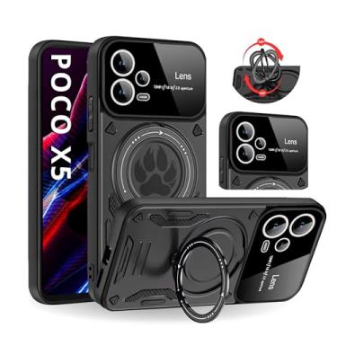 Imagem de Capa Capinha Armor Anti Choque Ring Luxo Para Poco X5 (Tela 6.67) + Anel Giratório + Proteção De Câmera - Proteção Militar