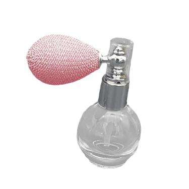 Imagem de oshhni Frasco de spray de pó 12ml vazio multifuncional design vintage transparente difusor de óleos essenciais portátil silicone e vidro, Rosa