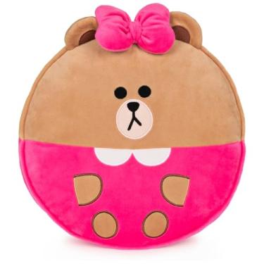 Imagem de GUND LINE Friends Choco Round Body Pillow Soft Plush, Brown and Pink, 12”