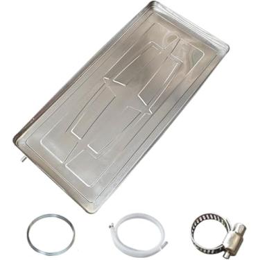 Imagem de Bandeja De Gotejamento De Ar Condicionado Com Dreno Bandeja De Drenagem De Condensado De Aço Inoxidável Kit De Extensão De Coleta De Gotejamento De Ar Condicionado Com Tubo De Dren, 93 x 45cm