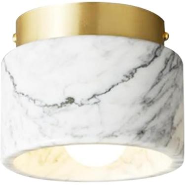 Imagem de Luz De Teto De Pedra Natural Verde Moderna Para Corredor Embutido Lâmpada De Teto Pequena De Vidro De Mármore Branco Luz De Teto Industrial Preta Para Banheiro Corredor Entrada Vara, White