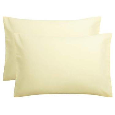 Imagem de Conjunto de 2 fronhas Ivory King com 2 fronhas 100% algodão egípcio 1000 fios com algodão de fibra longa e trama de cetim, hotel macio e sedoso - como capas de travesseiro de cama para dormir