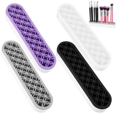 Imagem de Suporte para pincéis de maquiagem MAQUITA Silicone Multicolor x4