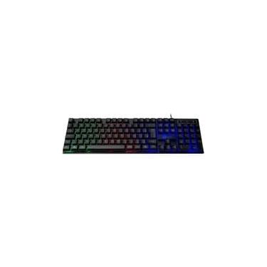 Imagem de Teclado Membrana Gamer Kalkan Hati, Rainbow, USB, ABNT2, Preto - KLK00012